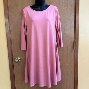 Yelete women’s pink half sleeve dress - size Large